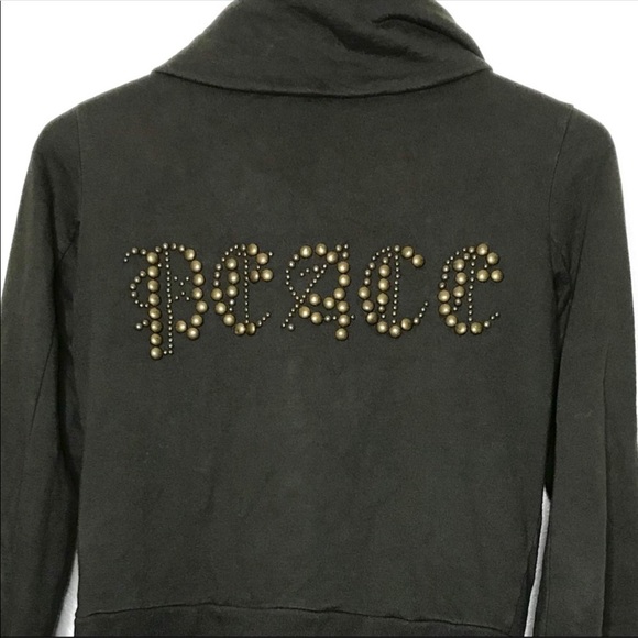 Twisted Heart Zipper Sweatshirt PEACE Size Medium - Picture 2 of 7